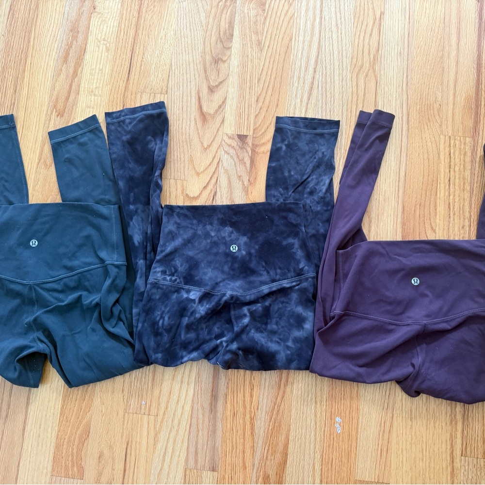 Lululemon size 4 Align bundle High-Rise Leggings - Black, Navy Tie-Dye & Plum